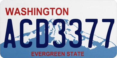 WA license plate ACD3377