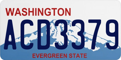 WA license plate ACD3379