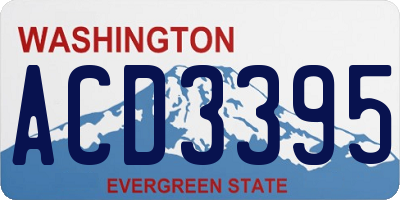 WA license plate ACD3395