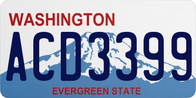 WA license plate ACD3399