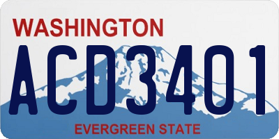 WA license plate ACD3401