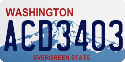 WA license plate ACD3403