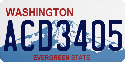 WA license plate ACD3405