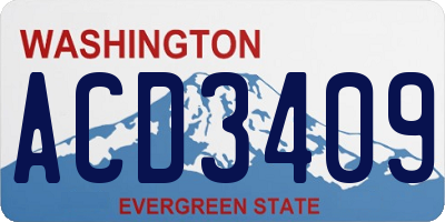 WA license plate ACD3409