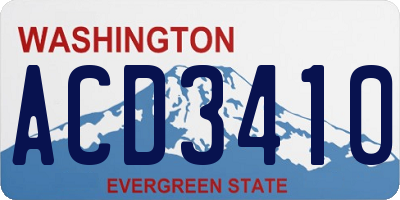 WA license plate ACD3410