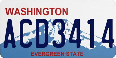 WA license plate ACD3414