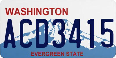 WA license plate ACD3415