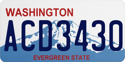 WA license plate ACD3430