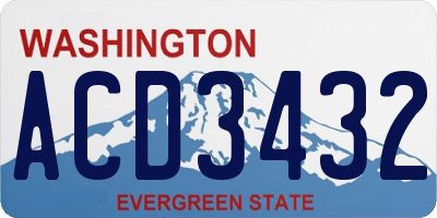 WA license plate ACD3432