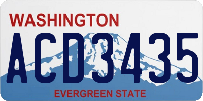 WA license plate ACD3435