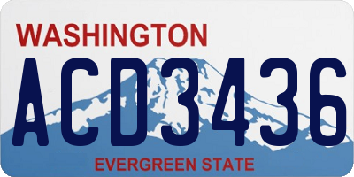 WA license plate ACD3436