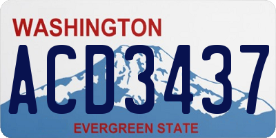 WA license plate ACD3437