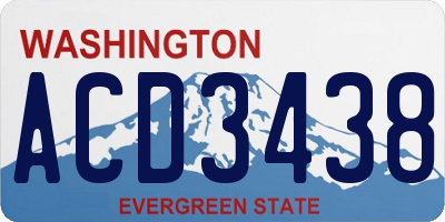 WA license plate ACD3438