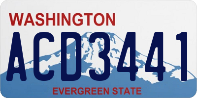 WA license plate ACD3441