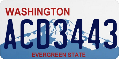 WA license plate ACD3443