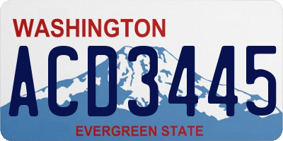 WA license plate ACD3445