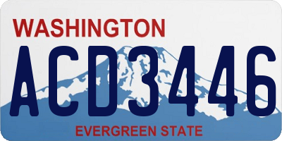 WA license plate ACD3446