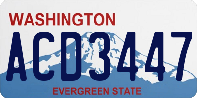 WA license plate ACD3447
