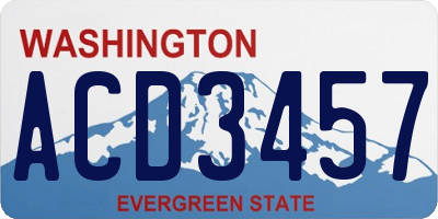 WA license plate ACD3457