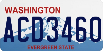 WA license plate ACD3460