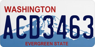 WA license plate ACD3463