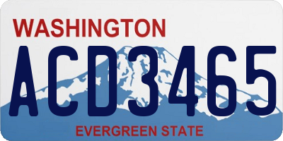 WA license plate ACD3465