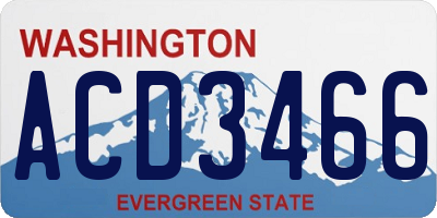 WA license plate ACD3466