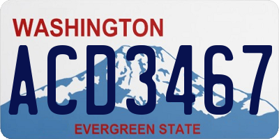 WA license plate ACD3467