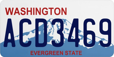 WA license plate ACD3469