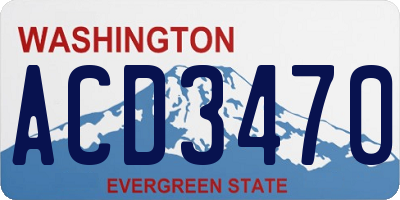 WA license plate ACD3470