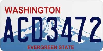 WA license plate ACD3472