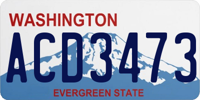 WA license plate ACD3473