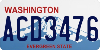 WA license plate ACD3476