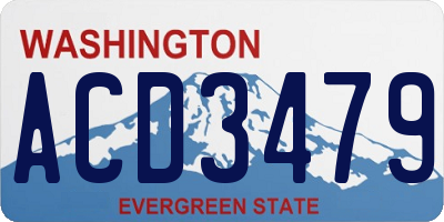 WA license plate ACD3479