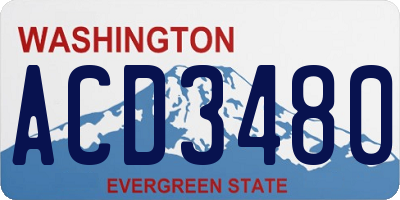 WA license plate ACD3480