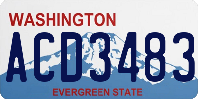 WA license plate ACD3483
