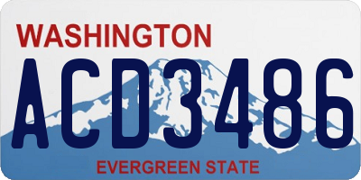 WA license plate ACD3486