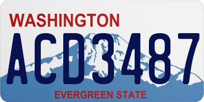 WA license plate ACD3487