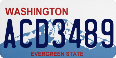WA license plate ACD3489