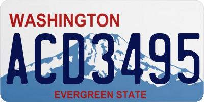 WA license plate ACD3495