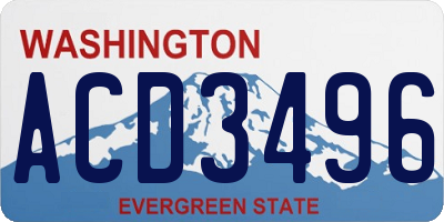 WA license plate ACD3496