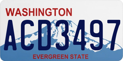 WA license plate ACD3497