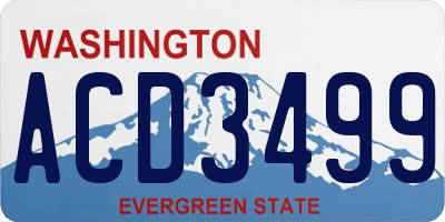 WA license plate ACD3499