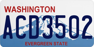 WA license plate ACD3502