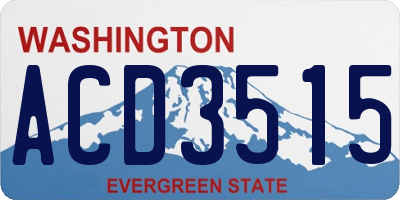 WA license plate ACD3515