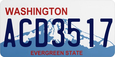 WA license plate ACD3517