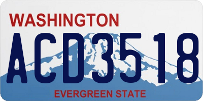 WA license plate ACD3518