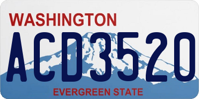 WA license plate ACD3520