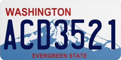 WA license plate ACD3521