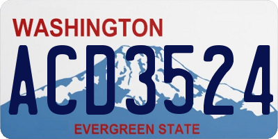 WA license plate ACD3524